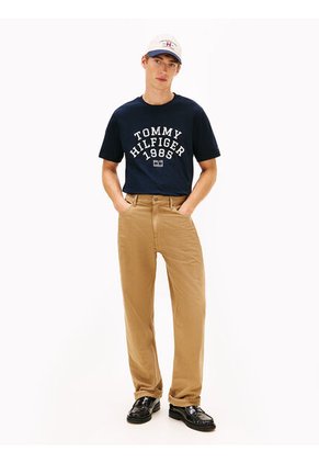 Camiseta Azul Marino De Cuello Redondo Con Logo Gráfico Tommy Hilfiger