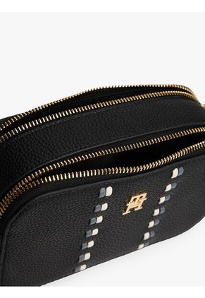 Bolso Negro Cruzado Con Cinta Distintiva Tommy Hilfiger