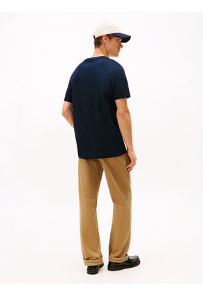 Camiseta Azul Marino De Cuello Redondo Con Logo Gráfico Tommy Hilfiger