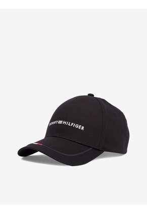 Gorra Negra De Béisbol Con Logo Bordado Tommy Hilfiger