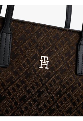 Bolso Negro Tote Con Diseño Jacquard Tommy Hilfiger