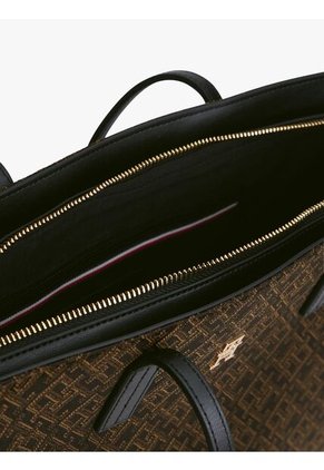 Bolso Negro Tote Con Diseño Jacquard Tommy Hilfiger