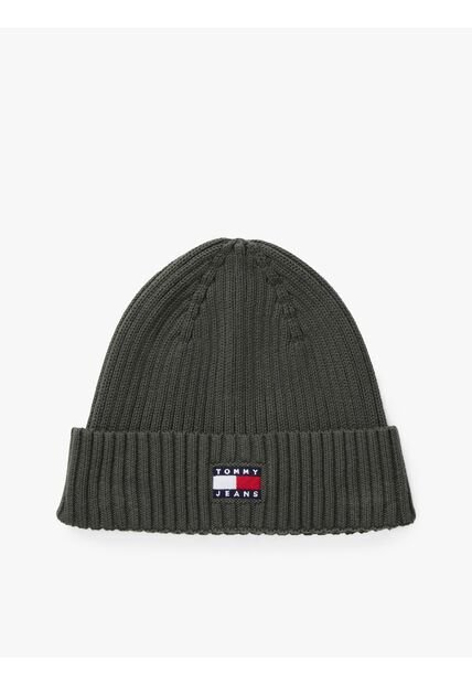 Gorro Gris Heritage De Punto Canal Con Logo Tommy Hilfiger