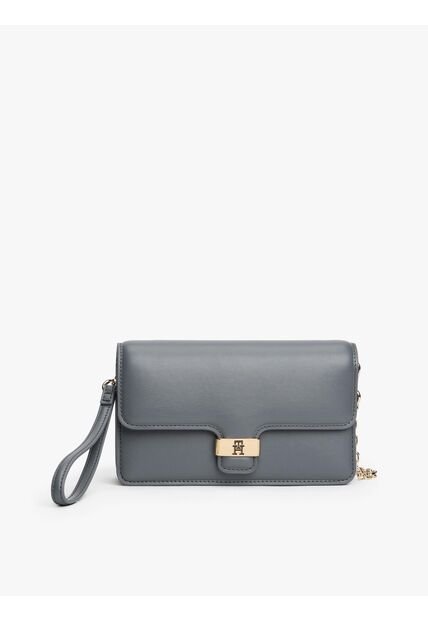 Bolso Gris De Mano Heritage Con Monograma TH Tommy Hilfiger