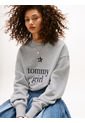 Saco Gris Amplio Con Logo De Tommy Girl Tommy Jeans de Tommy Hilfiger