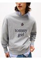 Saco Gris Amplio Con Logo De Tommy Girl Tommy Jeans de Tommy Hilfiger