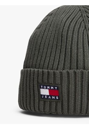 Gorro Gris Heritage De Punto Canal Con Logo Tommy Hilfiger