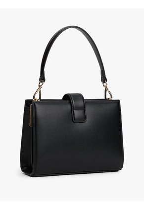 Bolso Negro Satchel Con Monograma TH Tommy Hilfiger