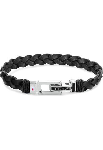 Pulsera Tommy Hilfiger De Piel Negro Tommy Hilfiger