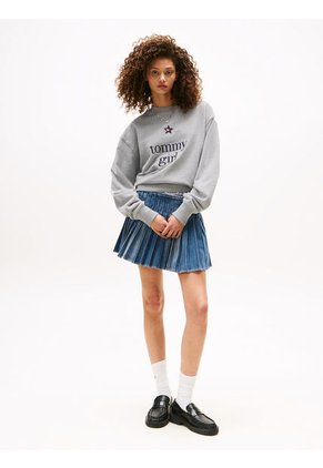 Saco Gris Amplio Con Logo De Tommy Girl Tommy Jeans