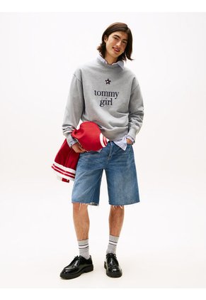 Saco Gris Amplio Con Logo De Tommy Girl Tommy Jeans