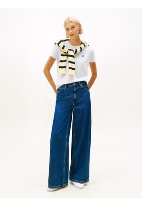 Camiseta Celeste De Corte Regular Con Diseño De Rayas Tommy Hilfiger