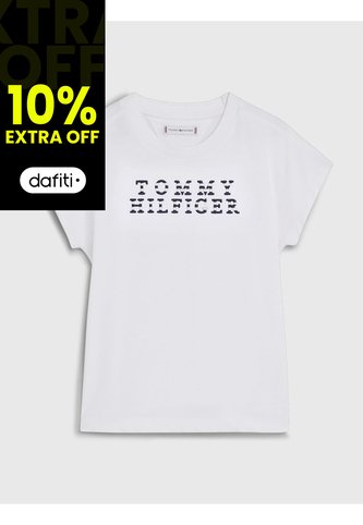 Camiseta Con Logo De Rayas Náuticas Niña Blanco Tommy Hilfiger Tommy Hilfiger