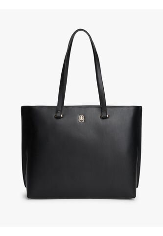 Bolso Negro Tote Con Logo Monograma TH Tommy Hilfiger Tommy Hilfiger