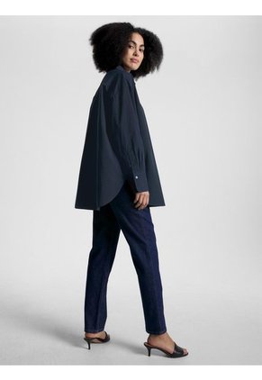 Camisa Oversize De Popelín Mujer Azul Tommy Hilfiger