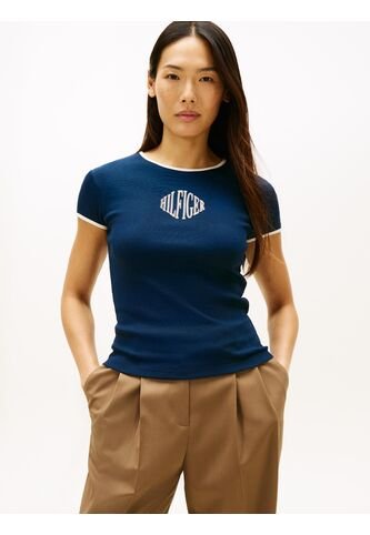 Camiseta Azul Varsity Slim Ringer Tommy Hilfiger Tommy Hilfiger