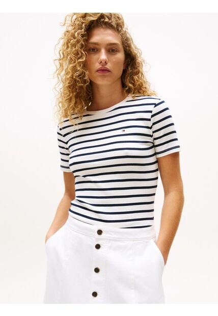 Camiseta Multicolor Slim De Cuello Redondo Tommy Hilfiger