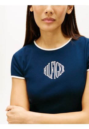Camiseta Azul Varsity Slim Ringer Tommy Hilfiger