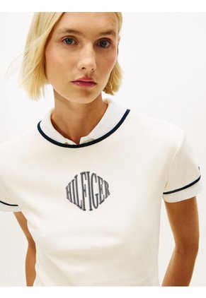 Camiseta Blanca Varsity Slim Ringer Tommy Hilfiger