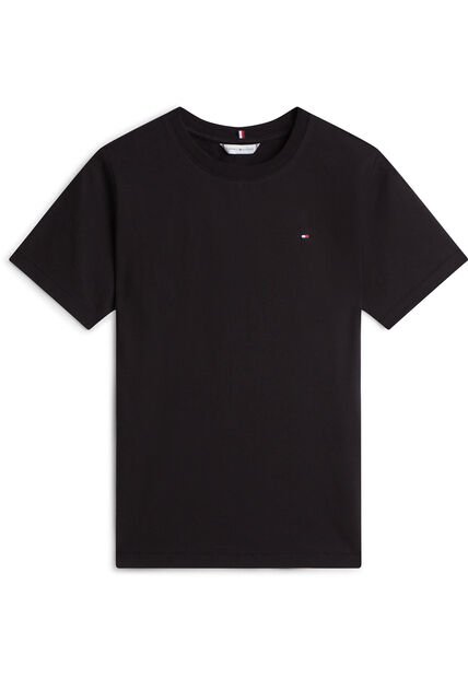 Camiseta Negra De Corte Regular Con Logo Tommy Hilfiger