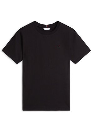 Camiseta Negra De Corte Regular Con Logo Tommy Hilfiger