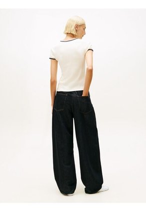 Camiseta Blanca Varsity Slim Ringer Tommy Hilfiger