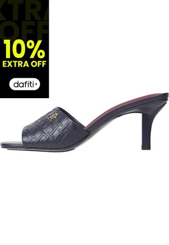 Sandalias Cuero Con Monogramas En Relieve Mujer Azul Tommy Hilfiger Tommy Hilfiger
