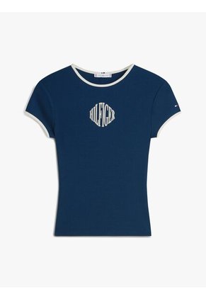 Camiseta Azul Varsity Slim Ringer Tommy Hilfiger