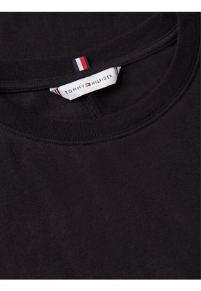 Camiseta Negra De Corte Regular Con Logo Tommy Hilfiger