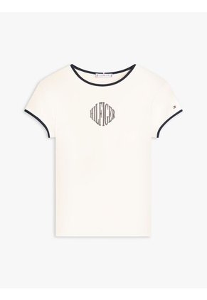 Camiseta Blanca Varsity Slim Ringer Tommy Hilfiger