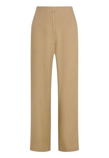 Pantalón Naranja Recto De Traje En Mezcla De Lino Tommy Hilfiger