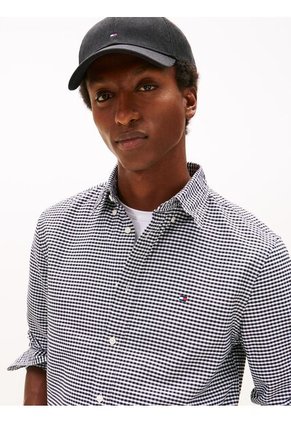 Camisa Negra Heritage Oxford De Cuadros Gingham Tommy Hilfiger