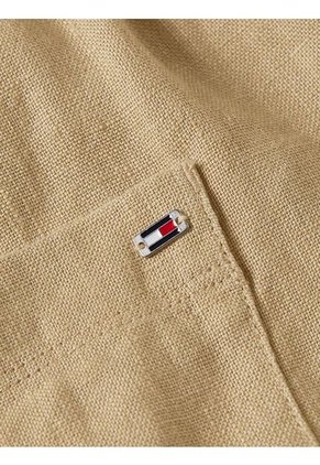 Pantalón Naranja Recto De Traje En Mezcla De Lino Tommy Hilfiger