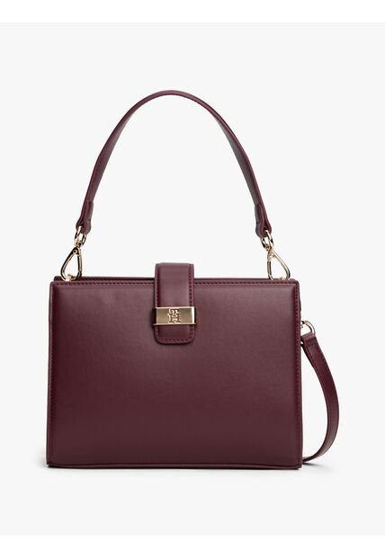 Bolso Rojo Satchel Con Monograma TH Tommy Hilfiger