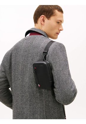 Bolso Negro Cruzado Corporativo Tommy Hilfiger