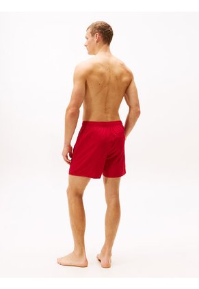 Traje Rojo De Baño De Medio Largo Con Logo Tommy Hilfiger