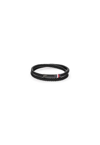 Pulsera Tommy Hilfiger De Cuero Negro Tommy Hilfiger