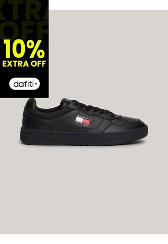 Tenis Negro De Cuero Color Block Tommy Hilfiger Tommy Hilfiger