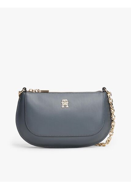 Bolso Gris Cruzado Con Correa De Cadena Tommy Hilfiger