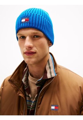 Gorro Celeste Heritage De Punto Canal Con Logo Tommy Hilfiger