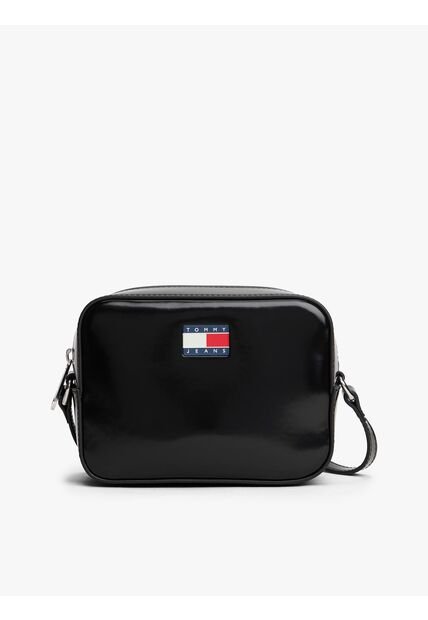 Bolso Negro Con Insignia Con Logo Brillante Tommy Hilfiger
