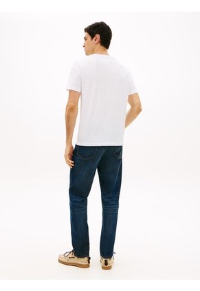 Camiseta Blanca De Punto Con Logo Tommy Hilfiger