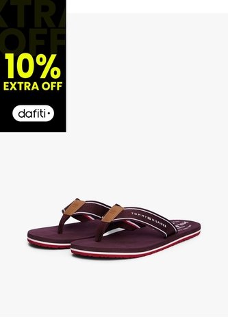 Sandalias Rojo Con Tiras De Tejido Trenzado Tommy Hilfiger Tommy Hilfiger
