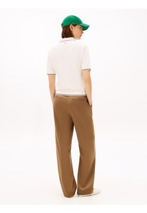 Polo Blanco De Piqué Con Logo Bordado Tommy Hilfiger