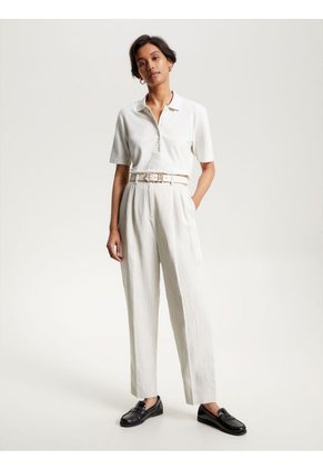 Polo Beige Essential De Corte Regular Para Mujer Tommy Hilfiger