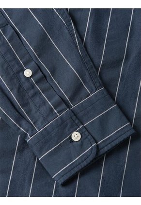 Camisa Azul A Rayas De Corte Amplio Tommy Hilfiger