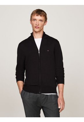 Saco Negro De Cuello Perkins Con Cremallera Tommy Hilfiger