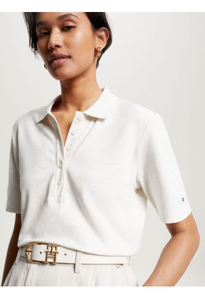 Polo Beige Essential De Corte Regular Para Mujer Tommy Hilfiger