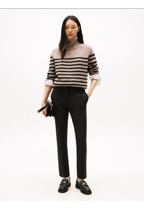 Pantalón Negro Slim De Gabardina Tommy Hilfiger