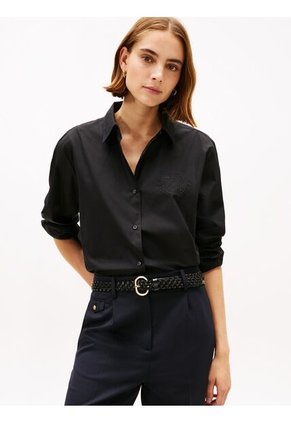 Camisa Negra Con Diseño De Rayas Con Logo Gráfico Tommy Hilfiger
